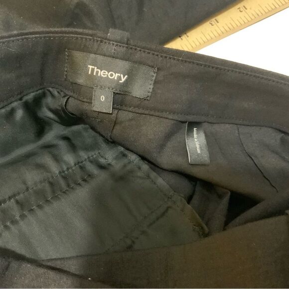 Theory Linen Blend  Low Rise Black Pants with pockets size 0 - Picture 5 of 8